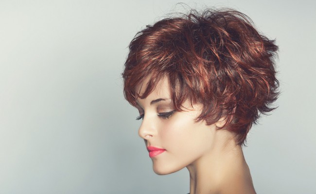 Woman with short haircut